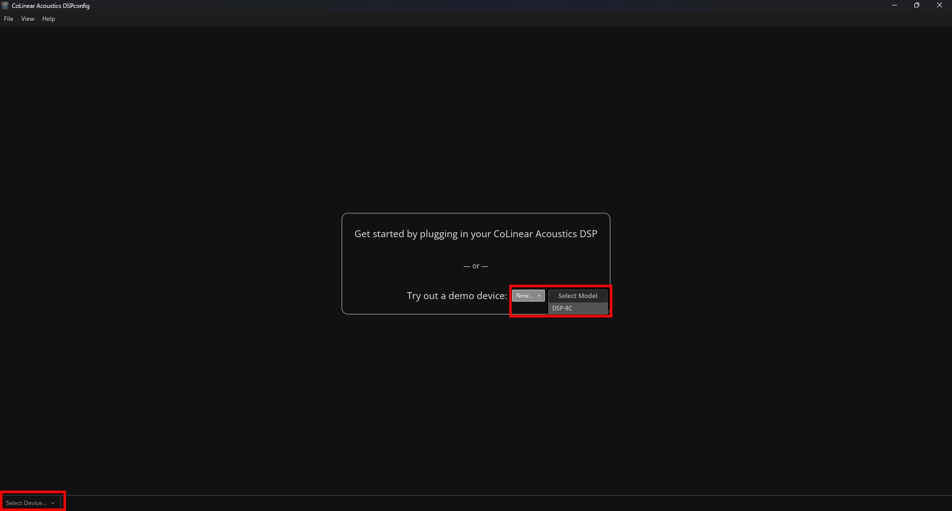 DSPconfig Demo Device