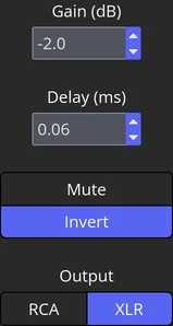 Additional Options controls for an output channel